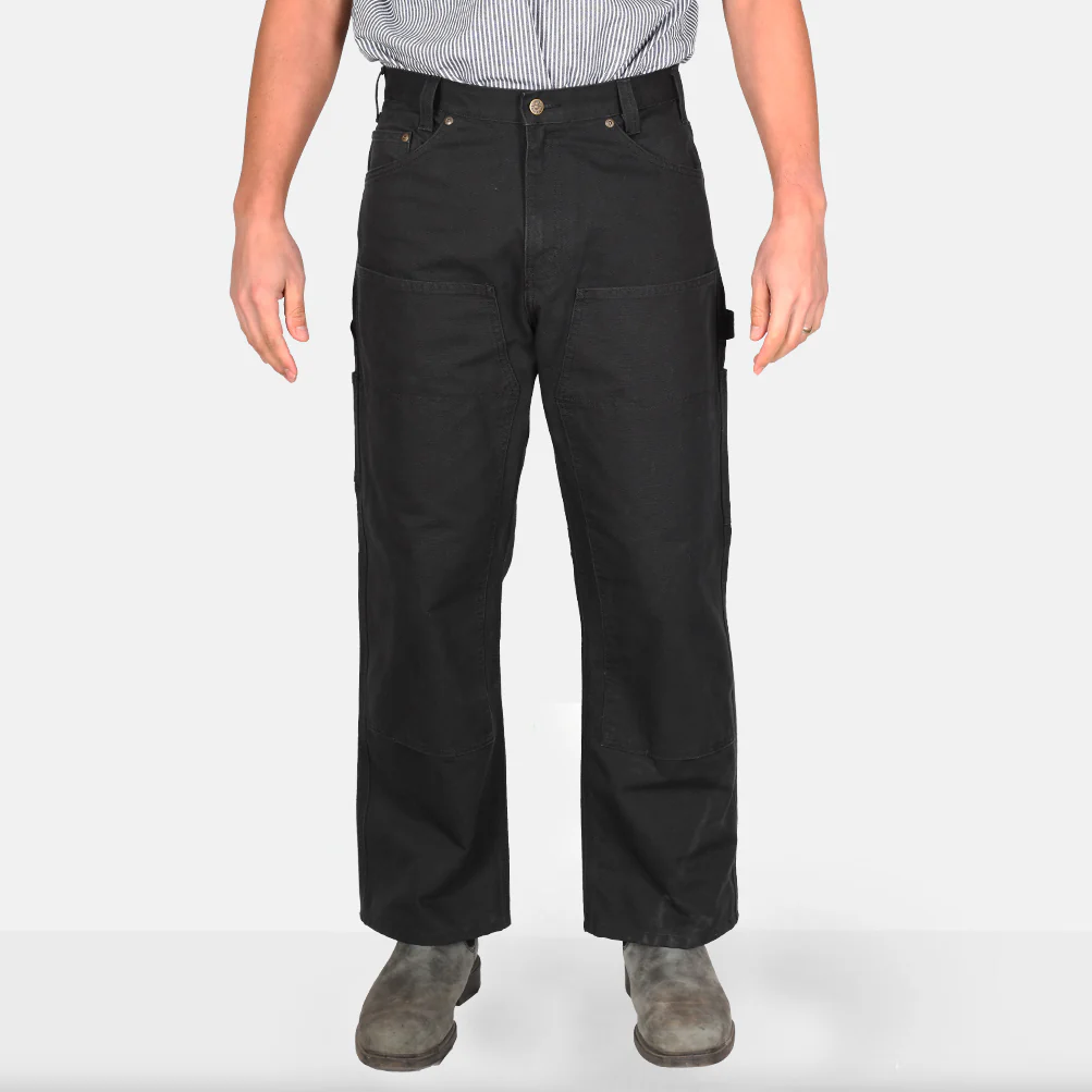 Canvas Double Knee Carpenter Pants - Black
