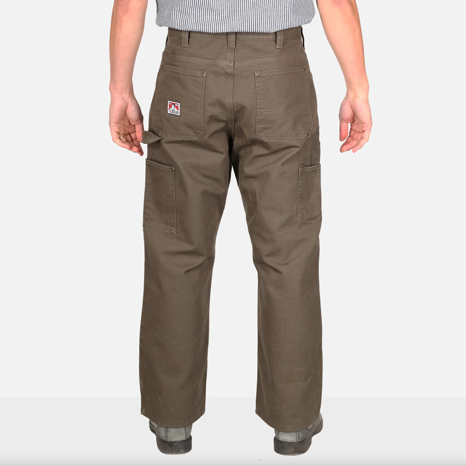 Canvas Double Knee Carpenter Pants - Olive - Image 2