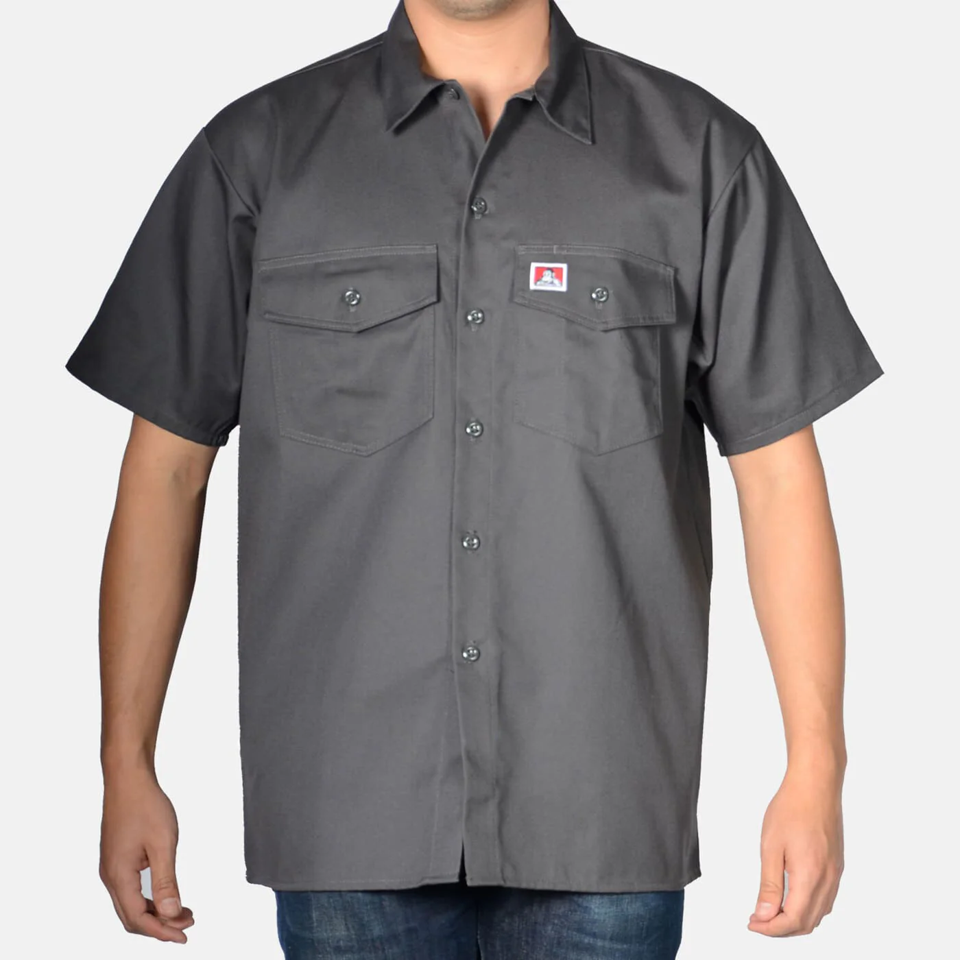 Short Sleeve Button-Up Shirt - Charcoal